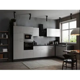 Respekta Winkelküche L-Form 340 x 172 cm Grau Weiß