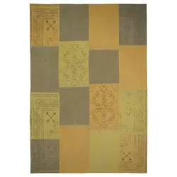 Teppich KAYOOM "Lyrical 210", bunt (multi, gelb), B:200cm H:13mm L:290cm, Baumwolle, Teppiche, Handgefertigt, hochwertig verarbeitetes Unikat im Antik-Design