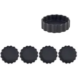 Hanseküche Servierteller Steingut 4er Set - Vorspeisen Teller rechteckig schwarz matt, Mezze Teller eckig, Servierteller spülmaschinengeeignet (Rund Set)