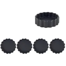 Hanseküche Servierteller Steingut 4er Set - Vorspeisen Teller rechteckig schwarz matt, Mezze Teller eckig, Servierteller spülmaschinengeeignet (Rund Set)