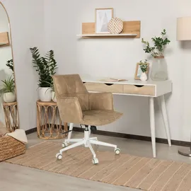 hjh living Homeoffice Stuhl gepolstert SOLAO LIFE W Schreibtischstuhl Drehstuhl höhenverstellbar, Stoffbezug Beige