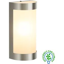 ledscom.de Wandleuchte WARU, für außen, IP44, edelstahl, inkl. E27 LED, Energieeffizienzklasse A, 848lm, warmweiß