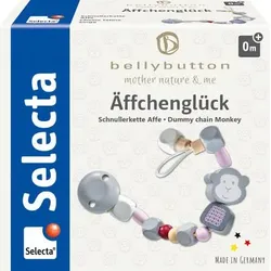 SELECTA 64023 Äffchenglück, rosa, Schnullerkette, 22 cm