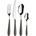 Besteck-Set PINTINOX "Canaletto" Essbesteck-Sets Gr. 24 tlg., schwarz (edelstahlfarben, schwarz) Besteckgarnituren 24.teilig, Edelstahl 1810 mit Kunststoffgriff, spülmaschinengeeignet
