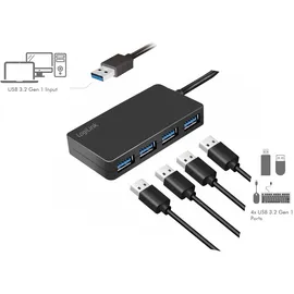 Logilink USB 3.2 (Gen1) 4-Port Schwarz