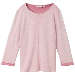 TOM TAILOR Damen 3/4 Arm Sweatshirt, rosa, Meliert, Gr. S