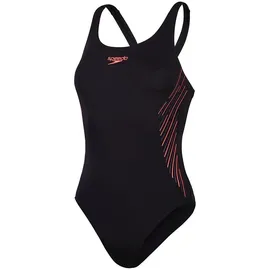 Speedo Placement Muscleback Badeanzug - Black Plum Dandy Siren - UK 34