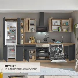 kochstation Küchenzeile Florida 310 cm schwarz