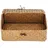 YB Aufbewahrungskorb aus Seegras Rechteckig mit Deckel 40 x 30 x 20 cm Braun