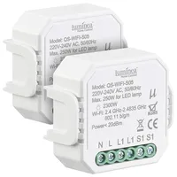 Luminea Home Control 2er-Set WLAN-Unterputz-Lichtschalter, App, für Siri, Alexa&Google Ass.