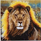 CRAFT Buddy CCK-A13 - Resting Lion, 18x18cm Crystal Art Card, Diamond Painting