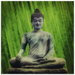 Glasbild ARTLAND "Buddha", grün (farbe bild(er): grün), B:50cm H:50cm, Bilder, in verschiedenen Größen