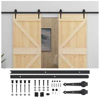 vidaXL Schiebetür links 2 x 210 cm Braun/Schwarz
