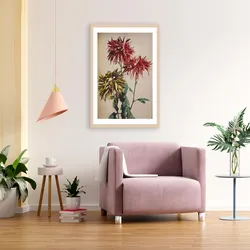 Bild mit Rahmen QUEENCE "Lina", beige (farbe rahmen: hellbraun, farbe bild(er): natur), B:50cm H:70cm T:1,5cm, Acrylglas, Holz, Bilder, Premium Rahmenbild