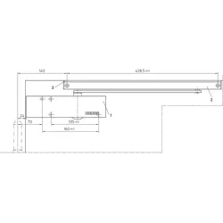 Türschließer TS 3000 V, 1-flg. Gleitschiene L, silber