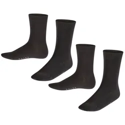 FALKE Kinder Socken, 2er Pack - Happy, Kurzsocken Schwarz 27-30