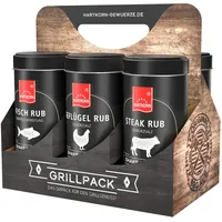 Hartkorn - BBQ Gewürz-Sixpack (6-teilig) Shake ́n Grill (Geflügel Rub, Steak Rub, Fisch Rub, Smoky Rub, Veggie Rub, Magic Dust Rub) - Geschenkset für Männer