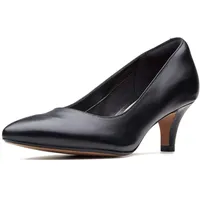CLARKS Linvale Jerica Pumps, Black Leather, 41 EU