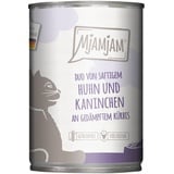 MjAMjAM Duo 6 x 400 g - saftiges Huhn & Kaninchen an gedämpftem Kürbis