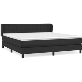 vidaXL Boxspringbett mit Matratze Schwarz 180x200 cm Kunstleder