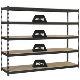 Proregal Schwerlastregal Metall 300x120x45 cm Anthrazit