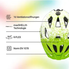 KED Street Jr. Pro 49-55 cm Kinder lime green white matt