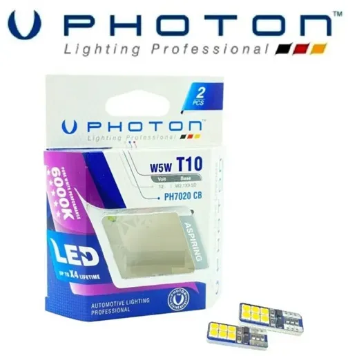 2er-Set LED-Lampen für Standlicht T10 W5W, 12 SMD, 12V, weißes Licht, CANbus-fehlerfrei — Photon