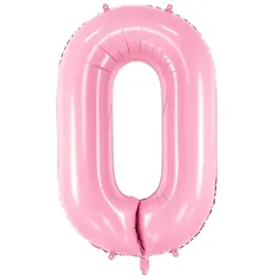 Folienballon Zahl 0 rosa