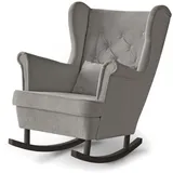 Beautysofa Schaukelsessel Fabio, mit Einbringung in die Wohnung (Holzbeine in Weiß, Buche oder Wenge Farbe) beige