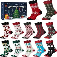 Adventskalender Socken Herren Geschenke Mehrfarbig 12 Paare 43-46