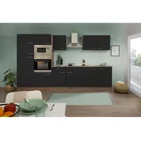 Respekta Küchenzeile 330 cm Schwarz-Eiche