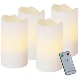 Star Trading LED Wachskerzen 10 cm 4 St. weiß