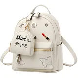 NIYUTA Damen Rucksack Mode Mini Tasche Lässig wild Rucksack wasserdicht Leichtigkeit Weich PU Leder Rucksack Weiß