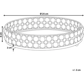 Beliani Dekotablett Vatan Glas Silber