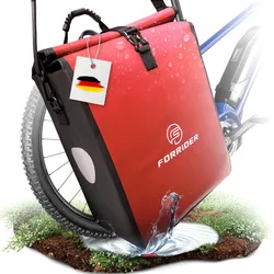 Fahrradtasche Basic 22L-Wasserdichte Gepäckträgertasche perfekter Allrounder ROT 22 LITER