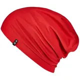 Enter the Complex Jerseymütze - Leichte Slouch Beanie - Unisex, Übergangsmütze, 95% gekämmte Baumwolle, 5% Elasthan rot S/M