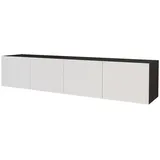 altdecor ELIO Lowboard 200 cm Schwarz/Weiß Holz/MDF