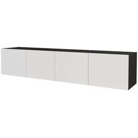 altdecor ELIO Lowboard 200 cm Schwarz/Weiß Holz/MDF