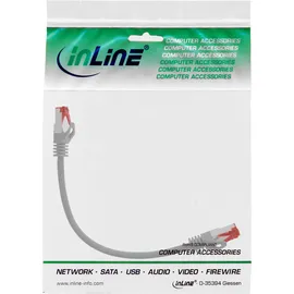 InLine Patchkabel, S/FTP (PiMf), Cat.6, halogenfrei, Kupfer, grau, 0,3m