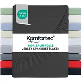 Komfortec Spannbettlaken Jersey 140 x 200 cm anthrazit