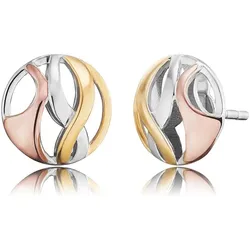 Paar Ohrstecker ENGELSRUFER "ENGELSRUFER PARADISE, ERE-PARADISE-TRI-ST", rosa (silber, 925, goldfarben, roségoldfarben), Ohrringe, Damen, Silber 925 (Sterlingsilber)