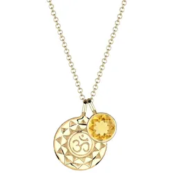 Elli Naszyjnik Talisman Om Citrin Edelstein 925 Sterling Silber 45 cm Damen 