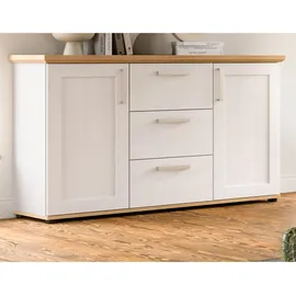 inn.furn Sideboard 129 x 80 cm Weiß / Lärche / Eiche Artisan