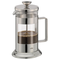 Cilio Kaffeebereiter Kaffeebereiter LAURA, 0.35l Kaffeekanne silberfarben|weiß 0.35 l – 16 cm