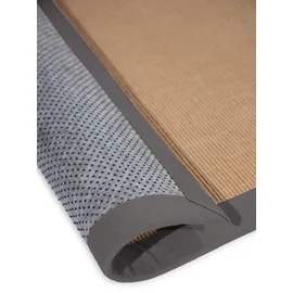carpetfine Sisalteppich CARPETFINE "Sisal , auch als Läufer erhältlich", grau, B:70cm H:5mm L:200cm, Sisal, Teppiche, Sisalteppich, mit farbiger Bordüre, Anti Rutsch Rückseite, viele Größen, Wohnzimmer