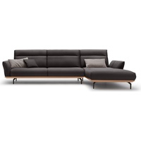 hülsta sofa Ecksofa hs.460, Sockel in Eiche, Winkelfüße in Umbragrau, Breite 338 cm braun|grau