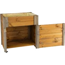 Dobar Green Label Rollbares Hochbeet 60 x 40 x 62 cm Grau-Braun