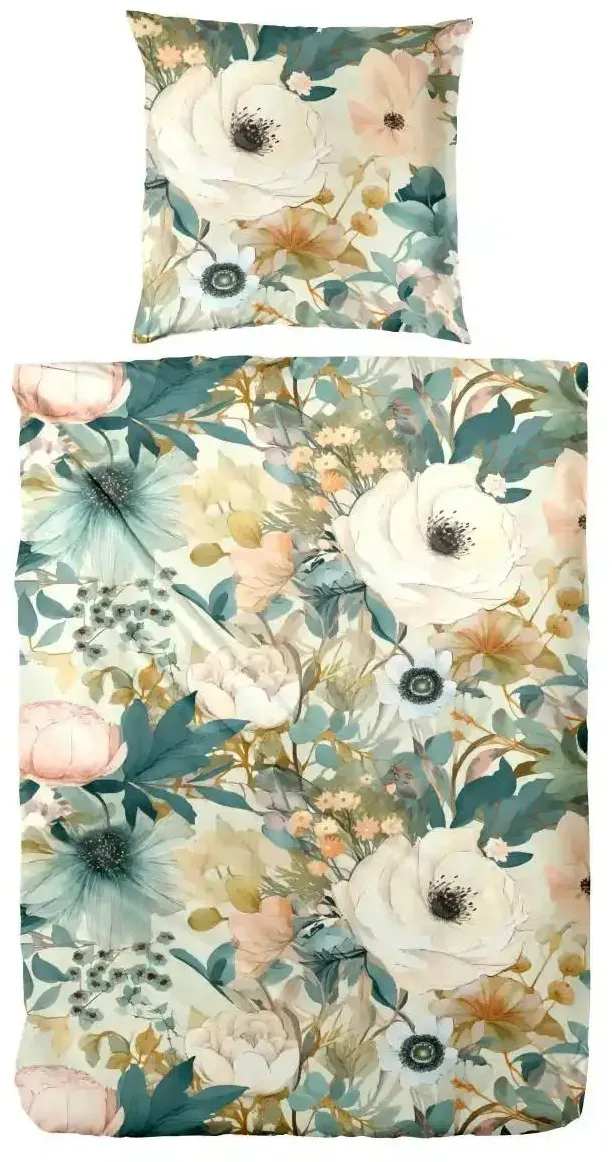 Mako-Satin Bettwäsche-Set   ¦ mehrfarbig ¦ Maße (cm): B: 135 H: 1