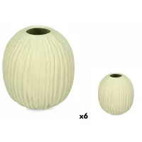 Gift Decor Dekovase Vase grün Dolomite 15 x 18 x 15 cm 6 Stück Bereich Streifen grün