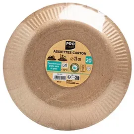 ProNappe Pappteller rund Durchmesser 23 cm 20 St. Braun